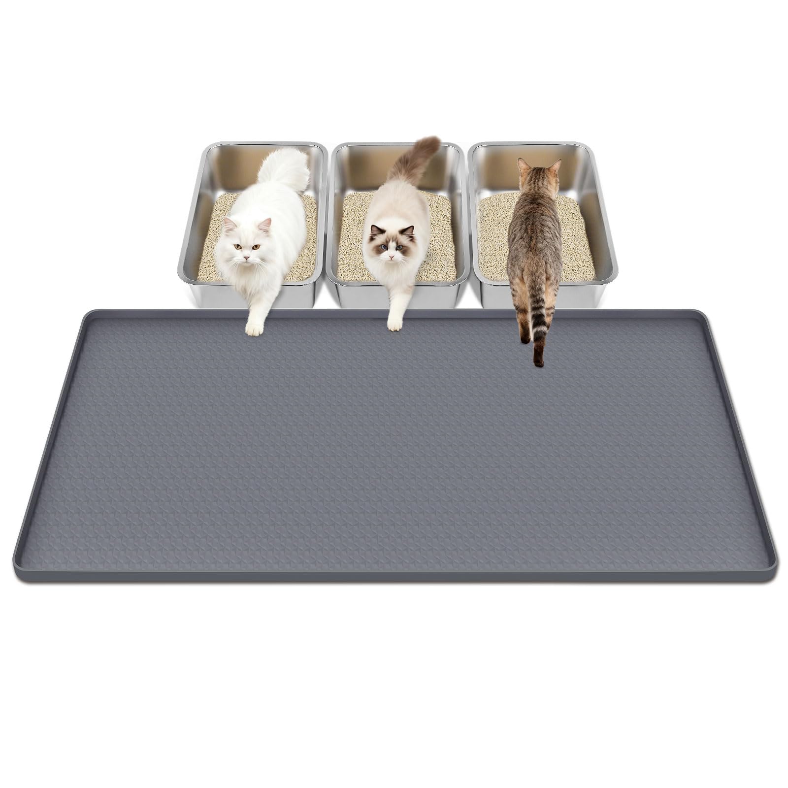 Alfombra Lanstics para arena de gato 51x26 atrapa la arena y protege el suelo
