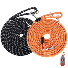 Lanwandeng correa 50 ft negro y naranja para entrenamiento de perros.