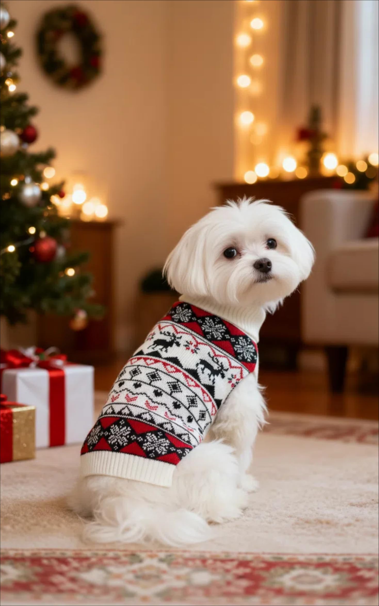 Lanyarco diseño clásico para fiestas de invierno, suéter para perro XL.