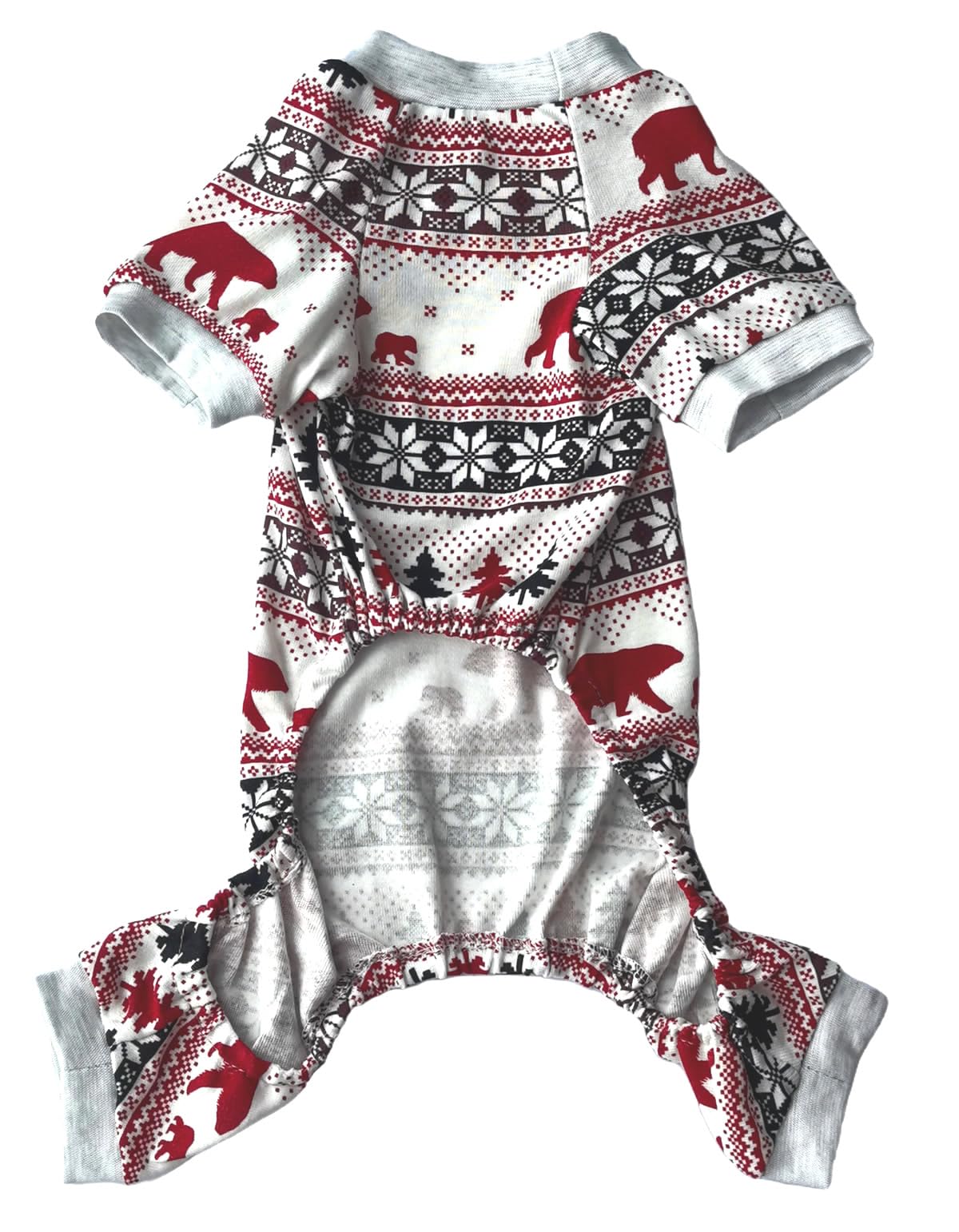 Pijama navideño Lanyarco para perro con motivos de árbol y copos.