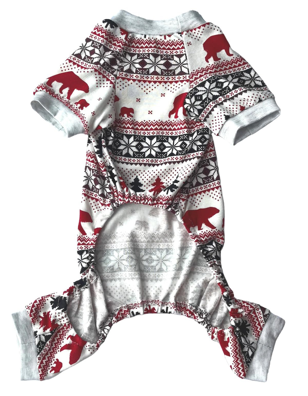 Pijama navideño Lanyarco para perro con motivos de árbol y copos.