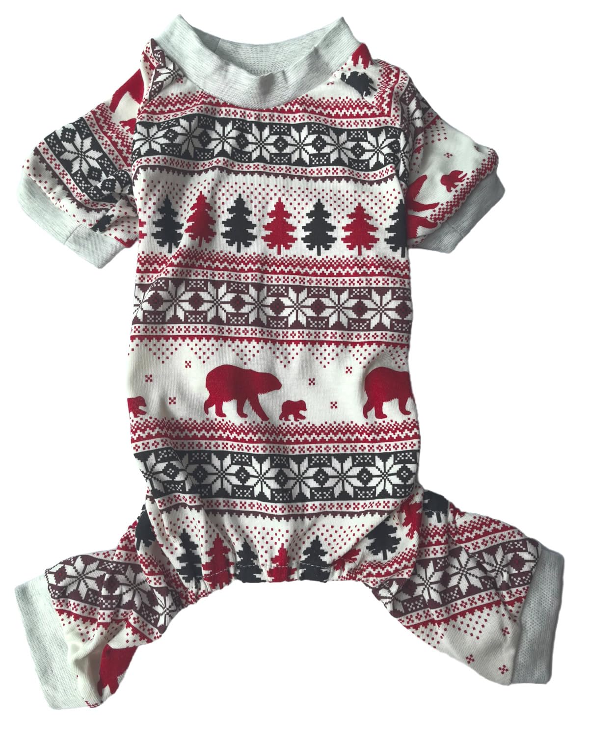 Pijama navideño Lanyarco para perro con oso festivo, ideal para paseos invernales.