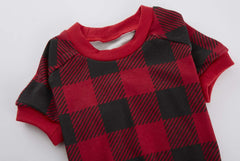 Pijama para perros Lanyarco Baffulo rojo Navidad, detalle de tejido suave y elástico