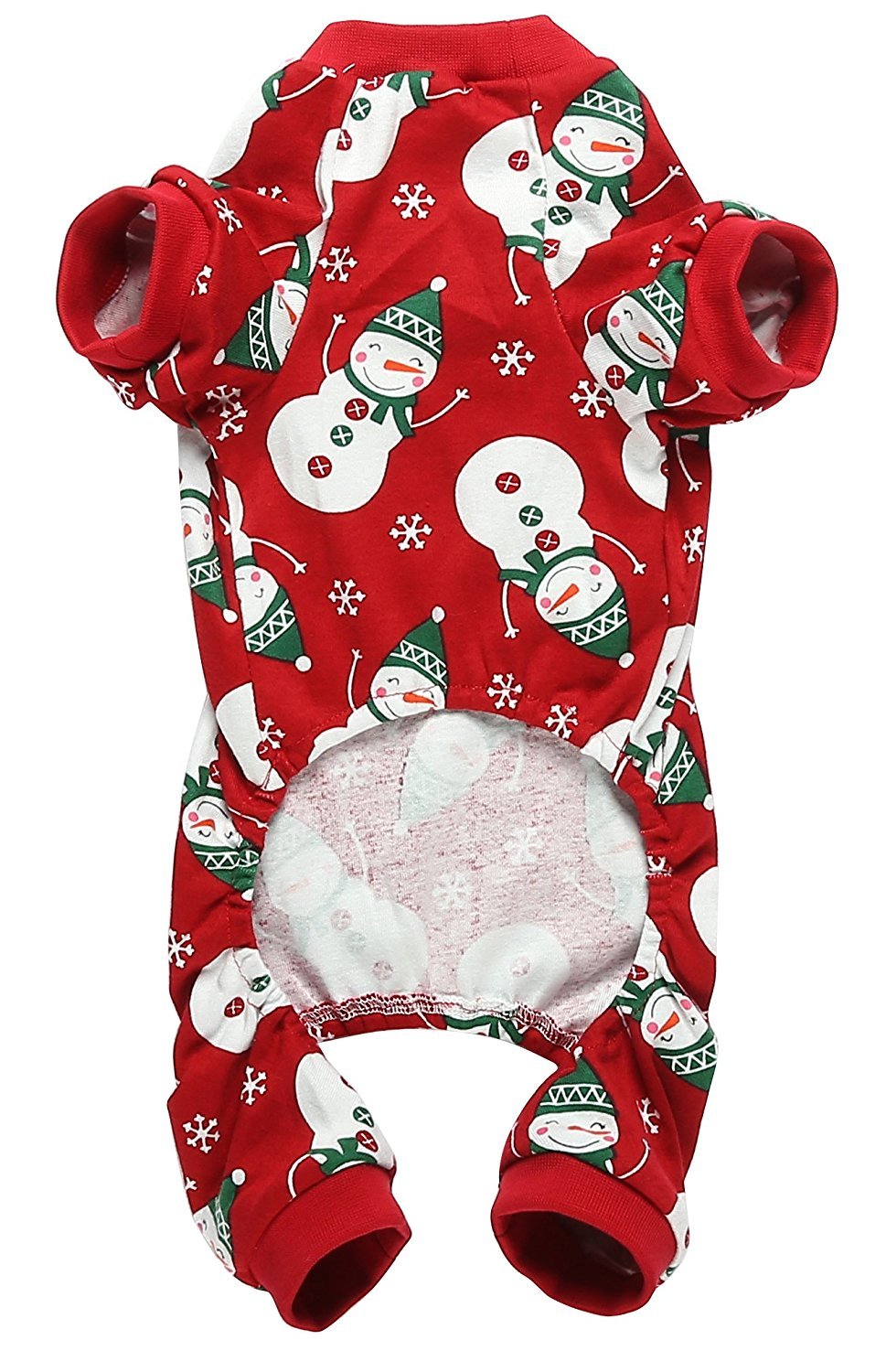 Lanyarco pijama perro navidad muneco nieve espalda, cómodo para paseos