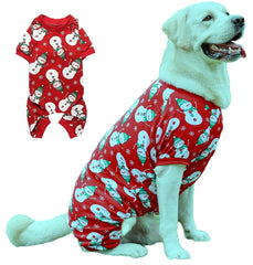 Lanyarco pijama perro navidad muneco nieve frente, ideal para fotos festivas