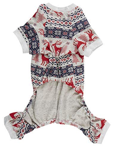 Pijama Lanyarco en rojo navideño con diseño de reno, ideal para fiestas.