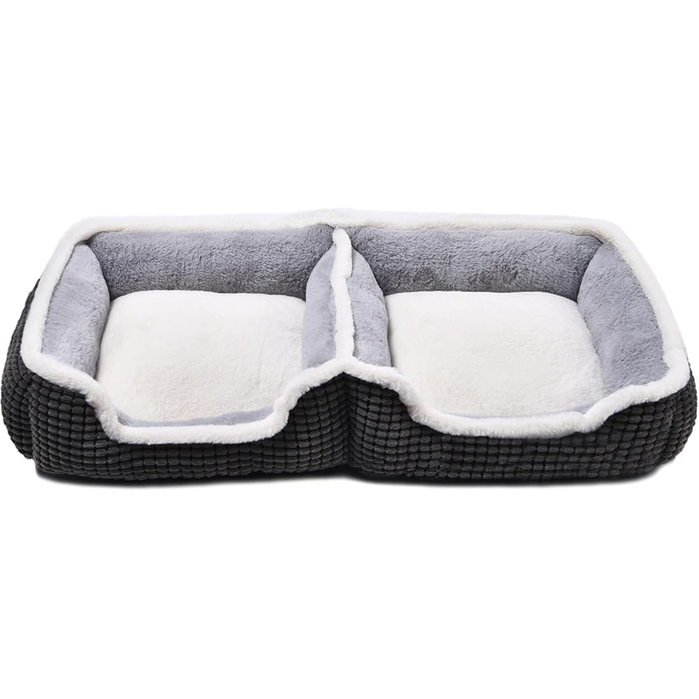 Laojin Balhen: cama doble para dos mascotas con diseño unido, ideal para dormir juntas.