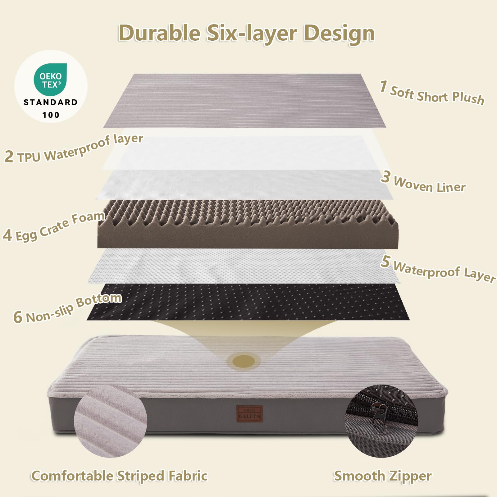 Laojin Balhen funda lavable e impermeable para cama ortopédica