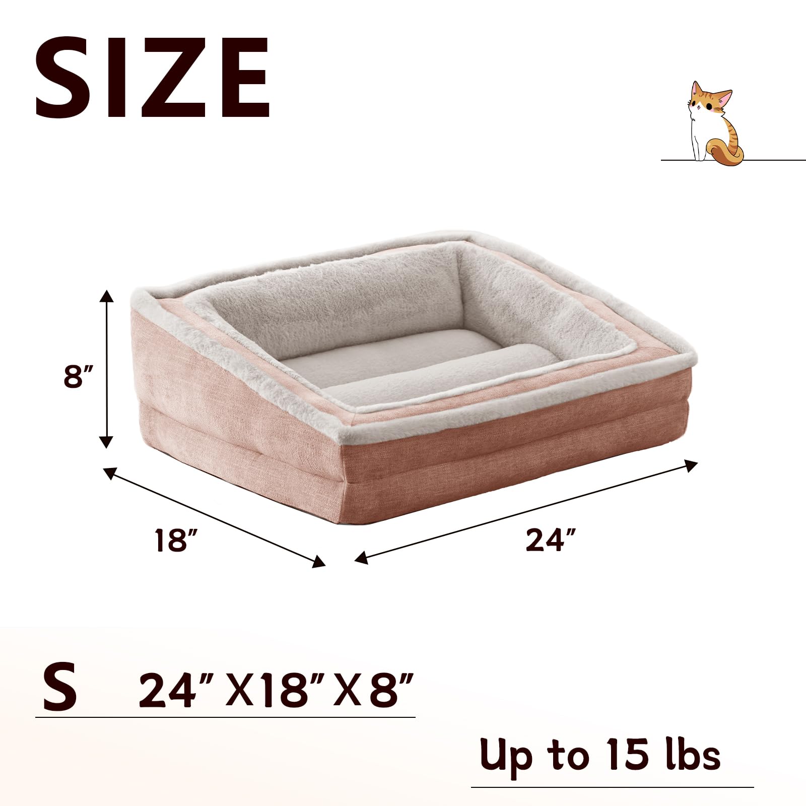 Dimensiones 24x18x8 pulgadas de Laojin Balhen, ideal para mascotas pequeñas
