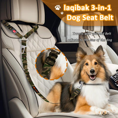 Laqibak cinturón para perros 3 en 1 en coche para uso versátil.