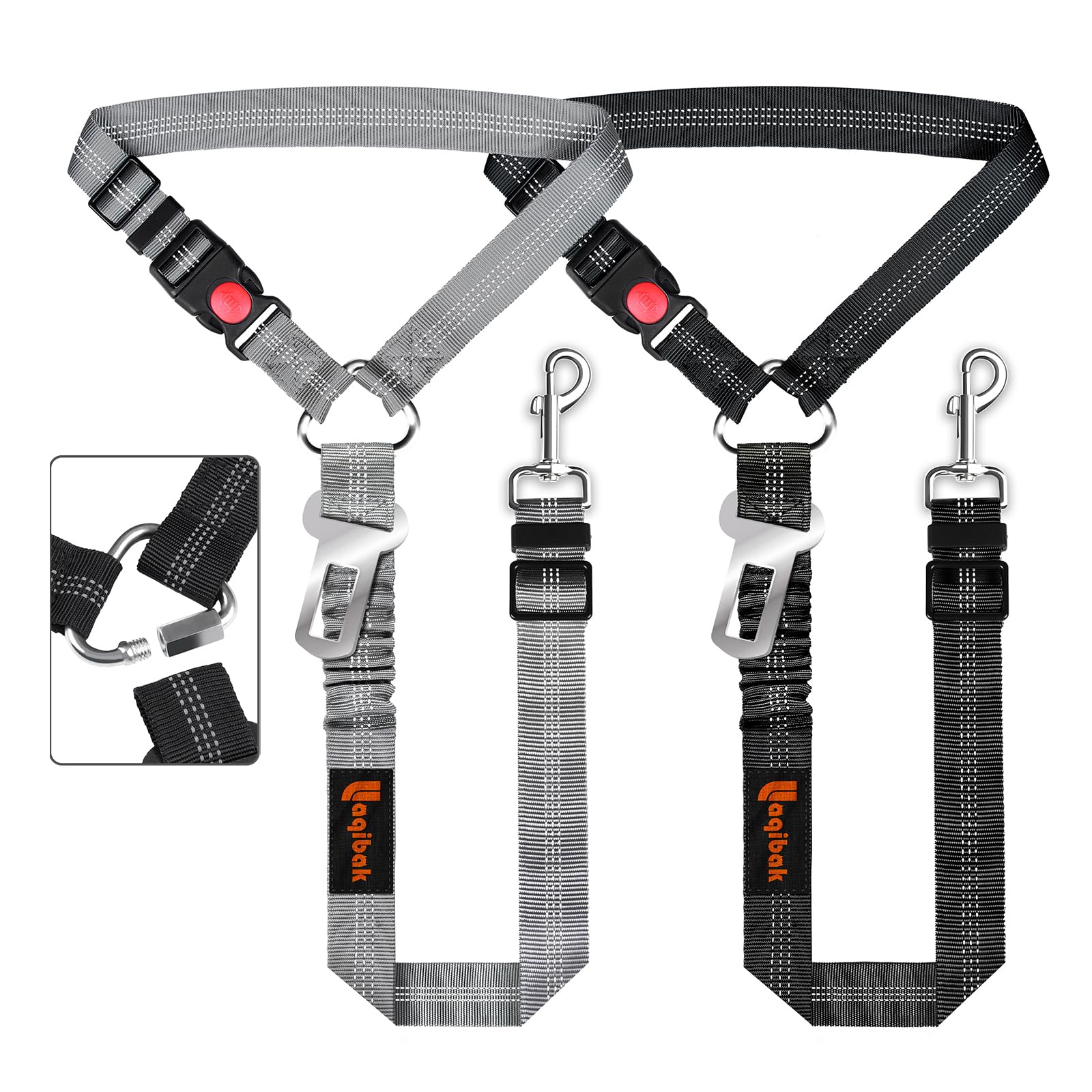 Laqibak cinturon-perro-coche-3-en-1 para viajes seguros y cómodos