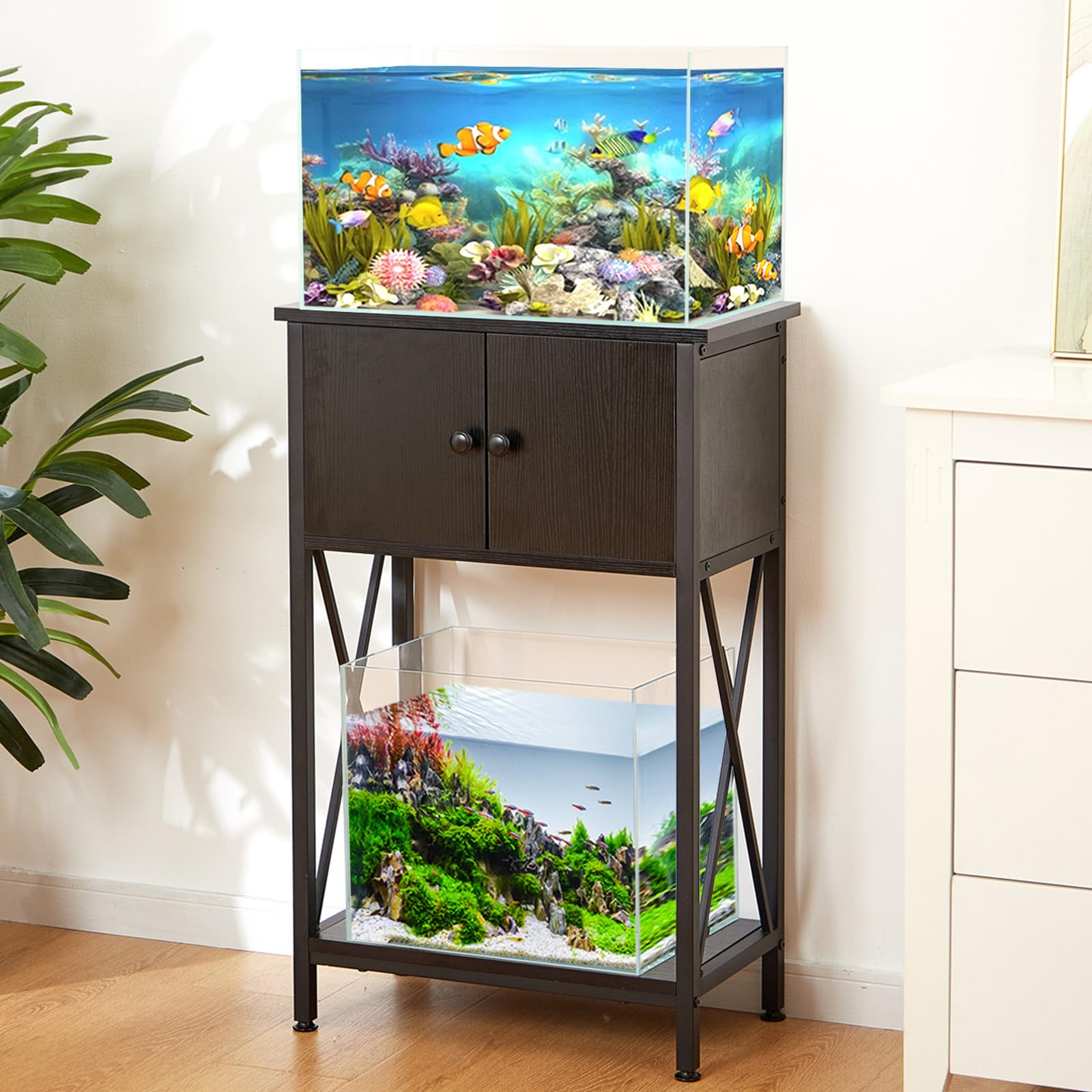 Laqual soporte acuario 10 gal frontal, estructura sólida para seguridad de tu tanque