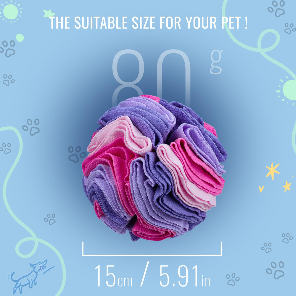 Larimuer Snuffle Ball en dos tamaños para perros de diferentes tamaños.