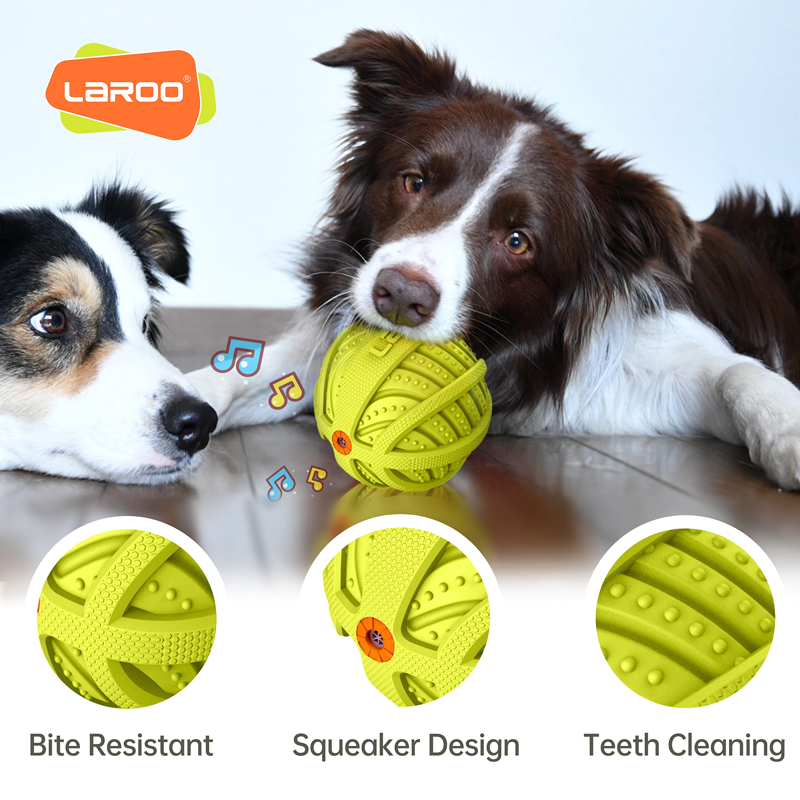 LaRoo bola dental para limpieza dental durante el juego.
