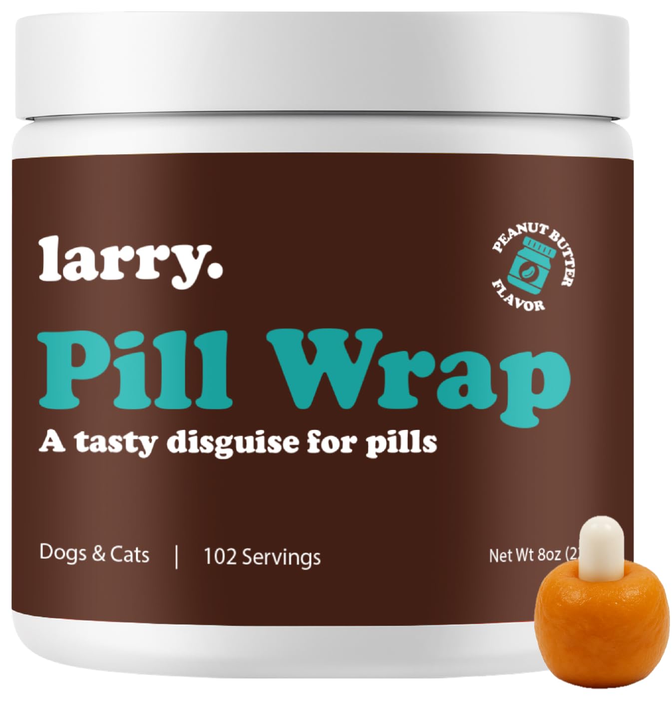 Larry envoltura de pastillas para perro facilita la toma de la medicación