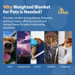 LaSyL manta pesada ayuda a relajar perros activos para dormir mejor.