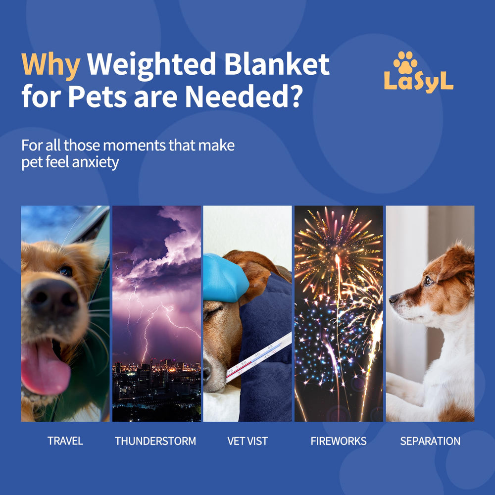 LaSyL manta ponderada para perros con ansiedad ante tormentas