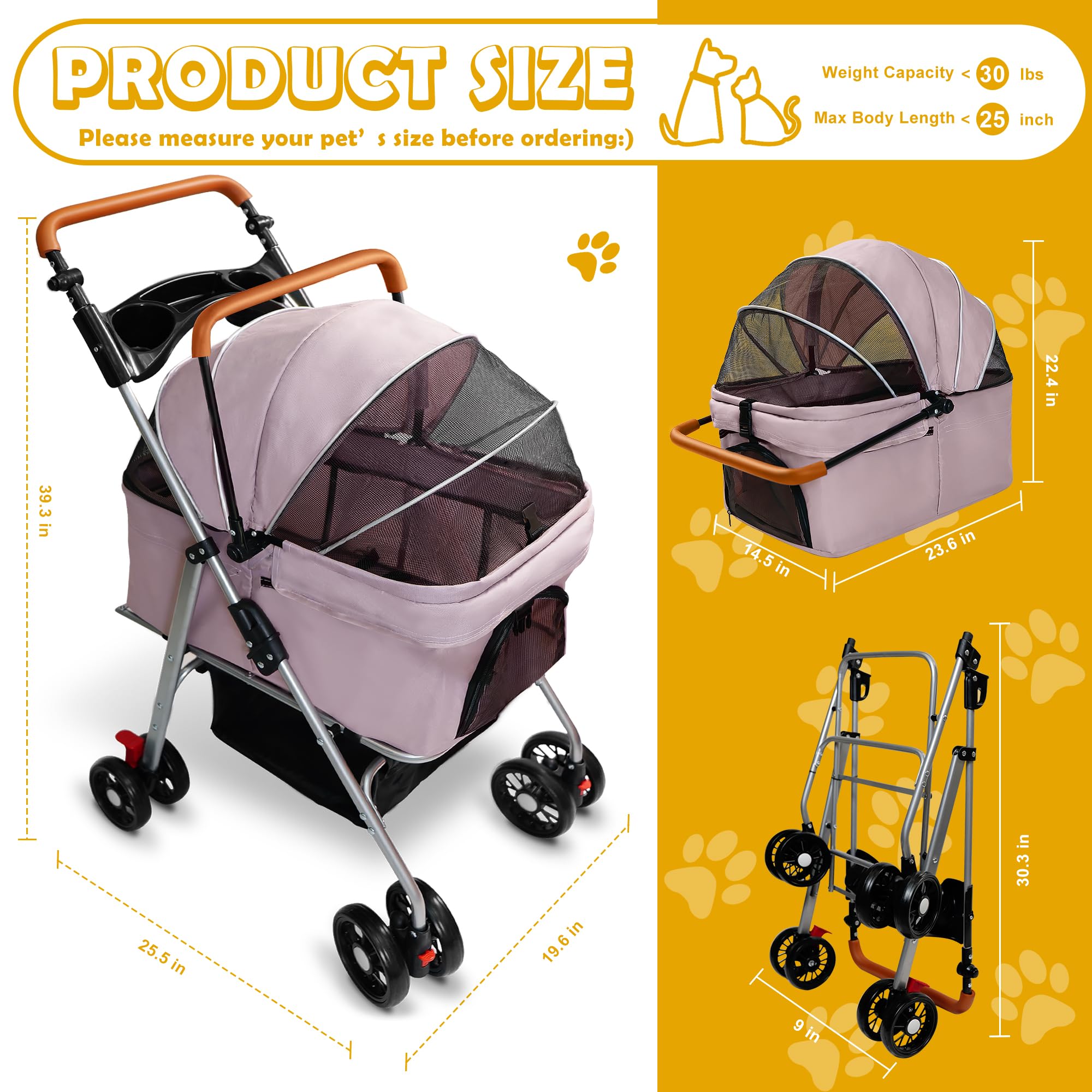 Laushery carrito mascotas con portabebidas para tener bebidas a mano.