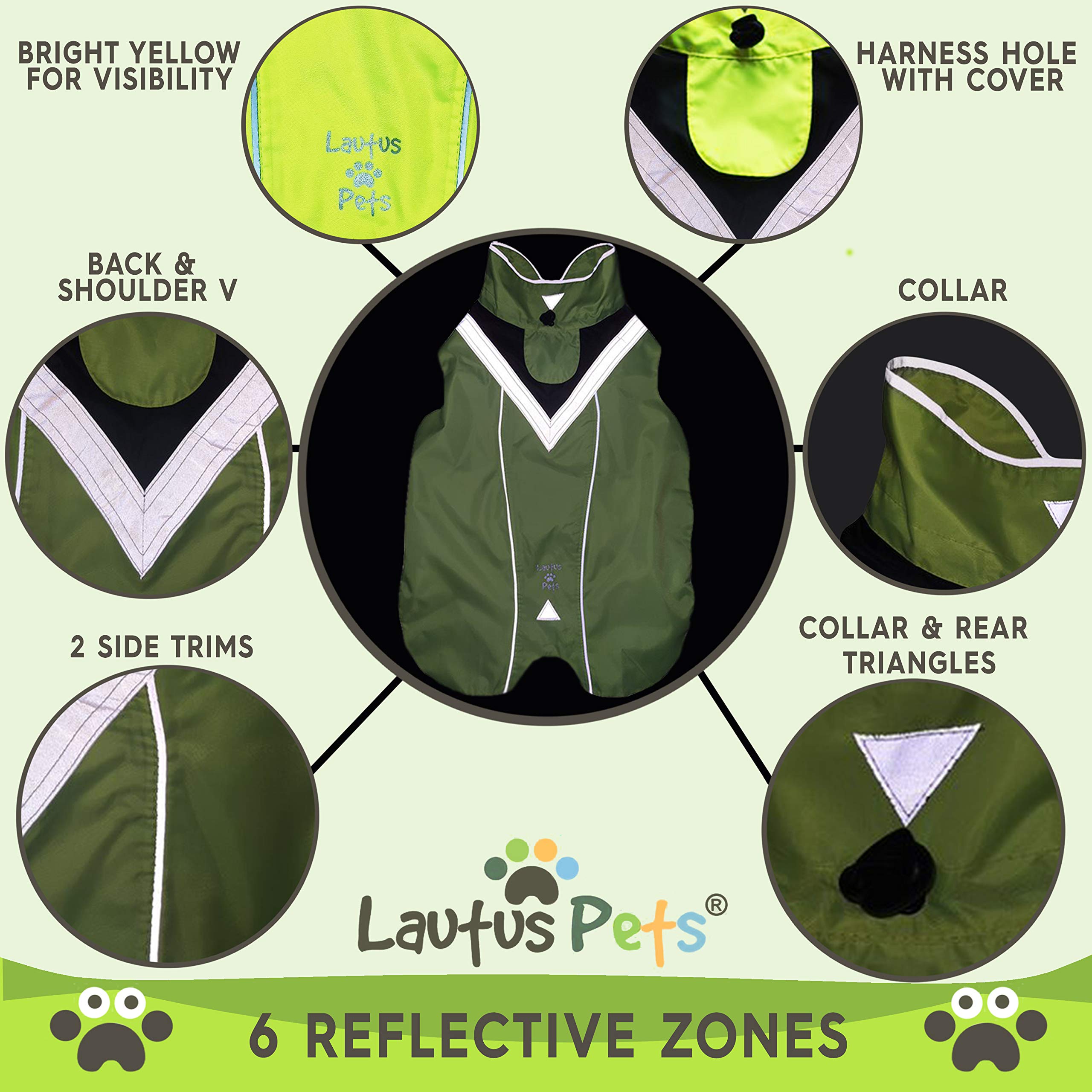 Lautus Pets capa de lluvia XXL vista trasera para mayor protección