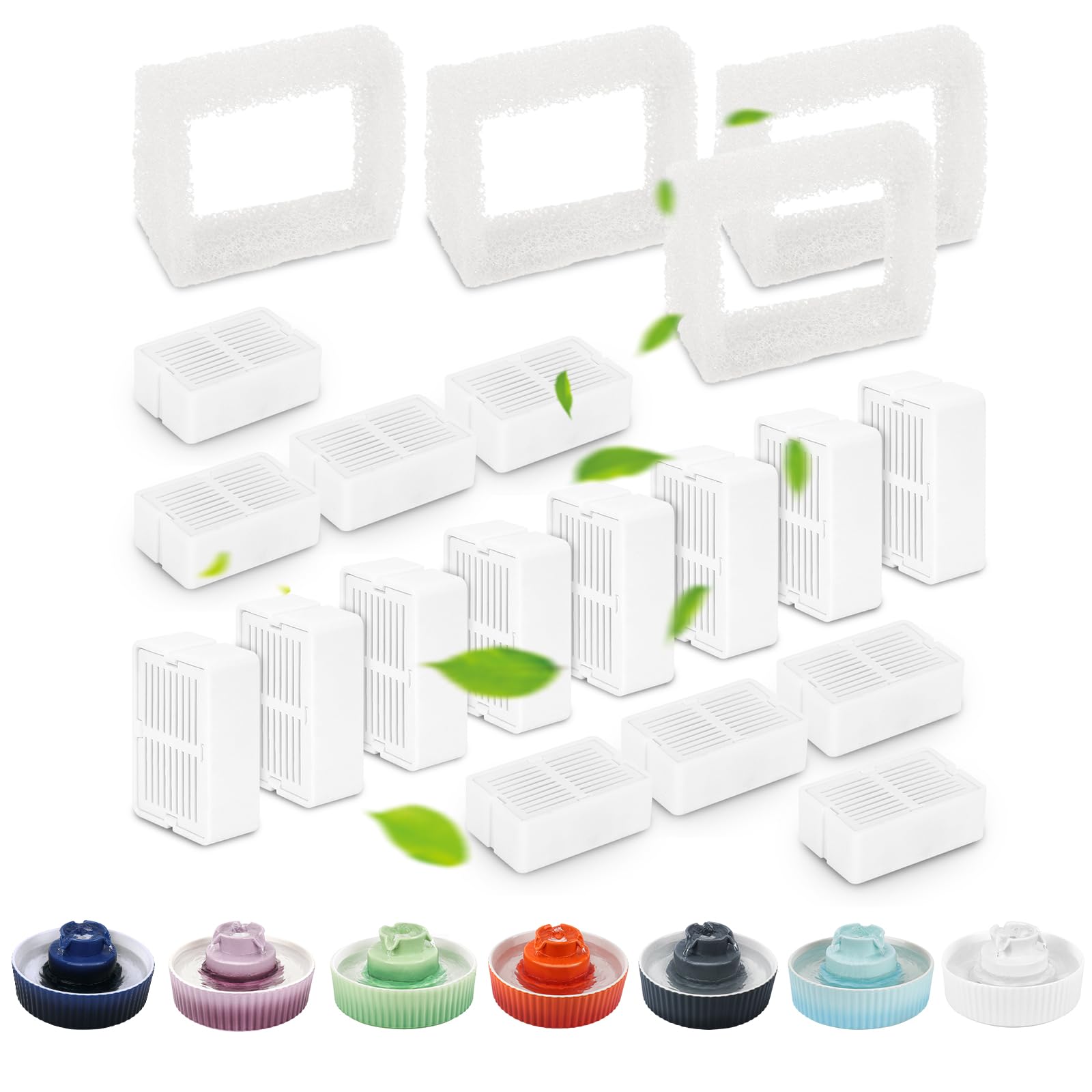 Lawfery conjunto de filtros para fuente cerámica purifican el agua para gatos