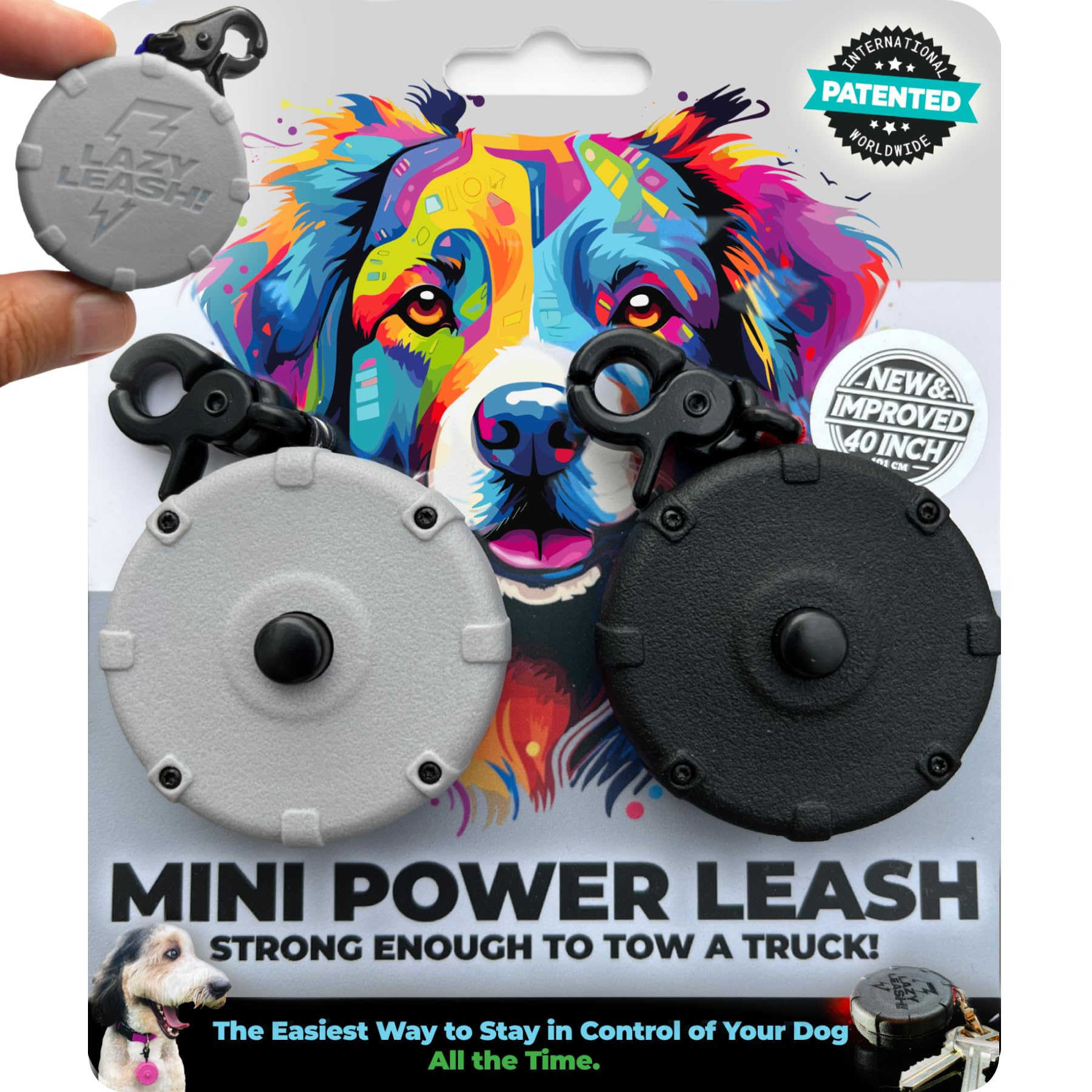 Lazy Leash: conjunto de minicorreas de enganche, resistente a tirones.