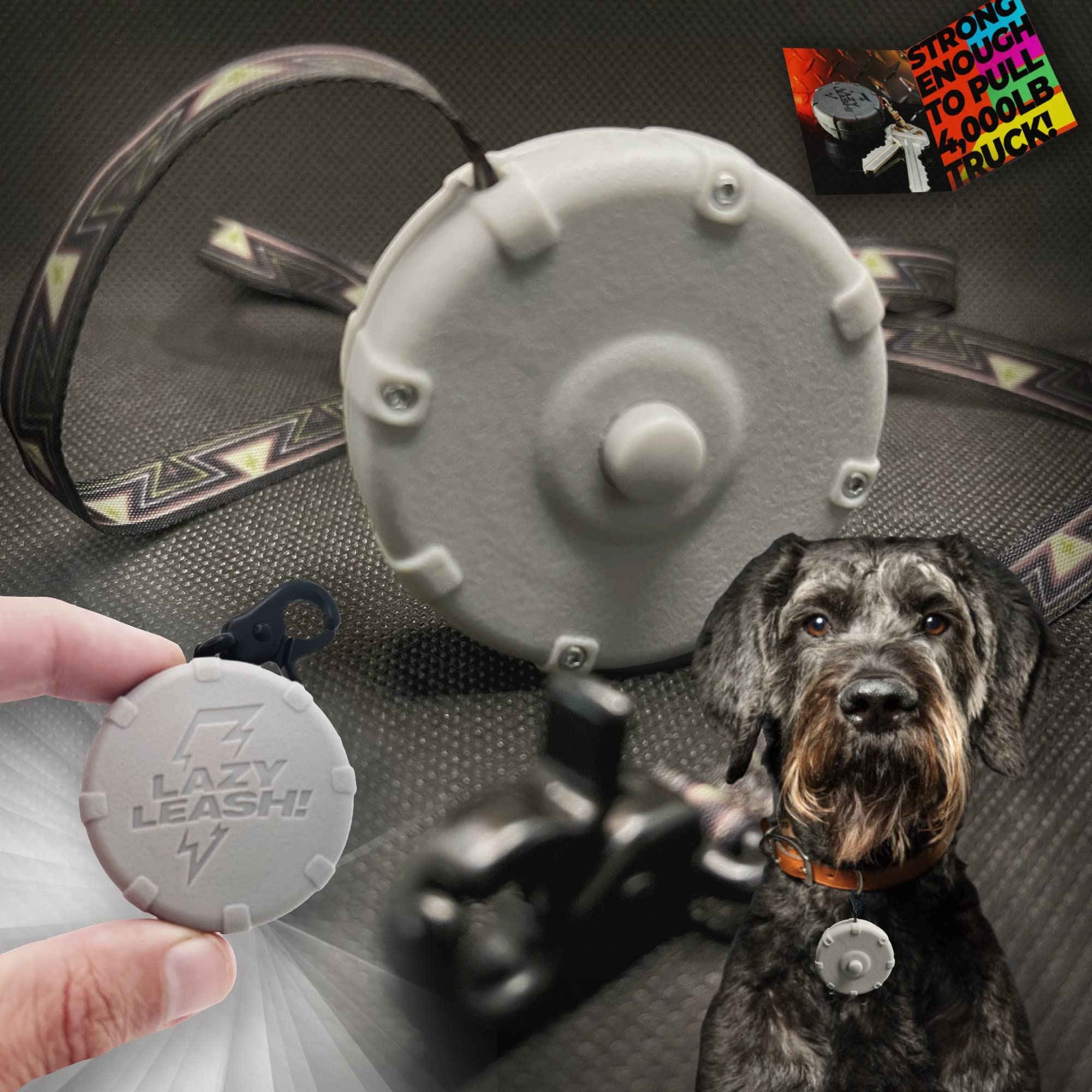 Lazy Leash: diseño portátil para caminar sin manos.