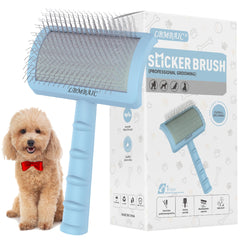 LBMBAIC Slicker: cepillo curvo para poodles y goldendoodles que suaviza el pelaje.