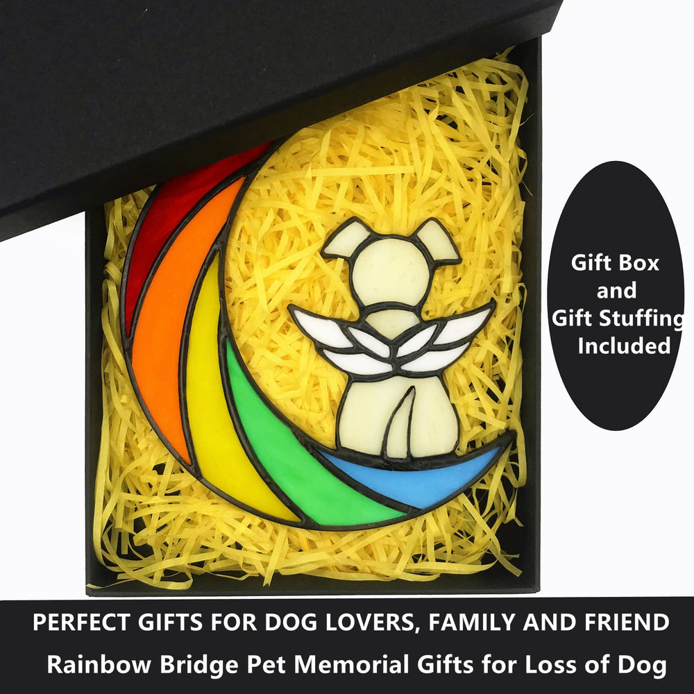 Lcensp Regalo memorial perro vitral arcoiris recuerda con cariño
