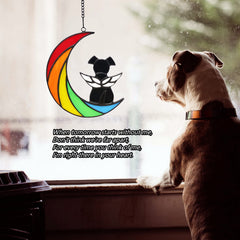 Lcensp vidrio-tiffany-alas-de-angel-perro: colgante que ilumina con la luz solar.