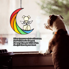 Lcensp Colgante de vidrio vitral regalo memorial para perro brilla