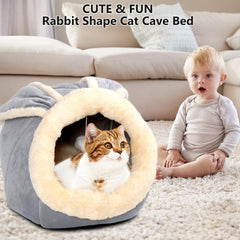 Lcybem cama gato peluche suave, descanso reconfortante para mascotas.