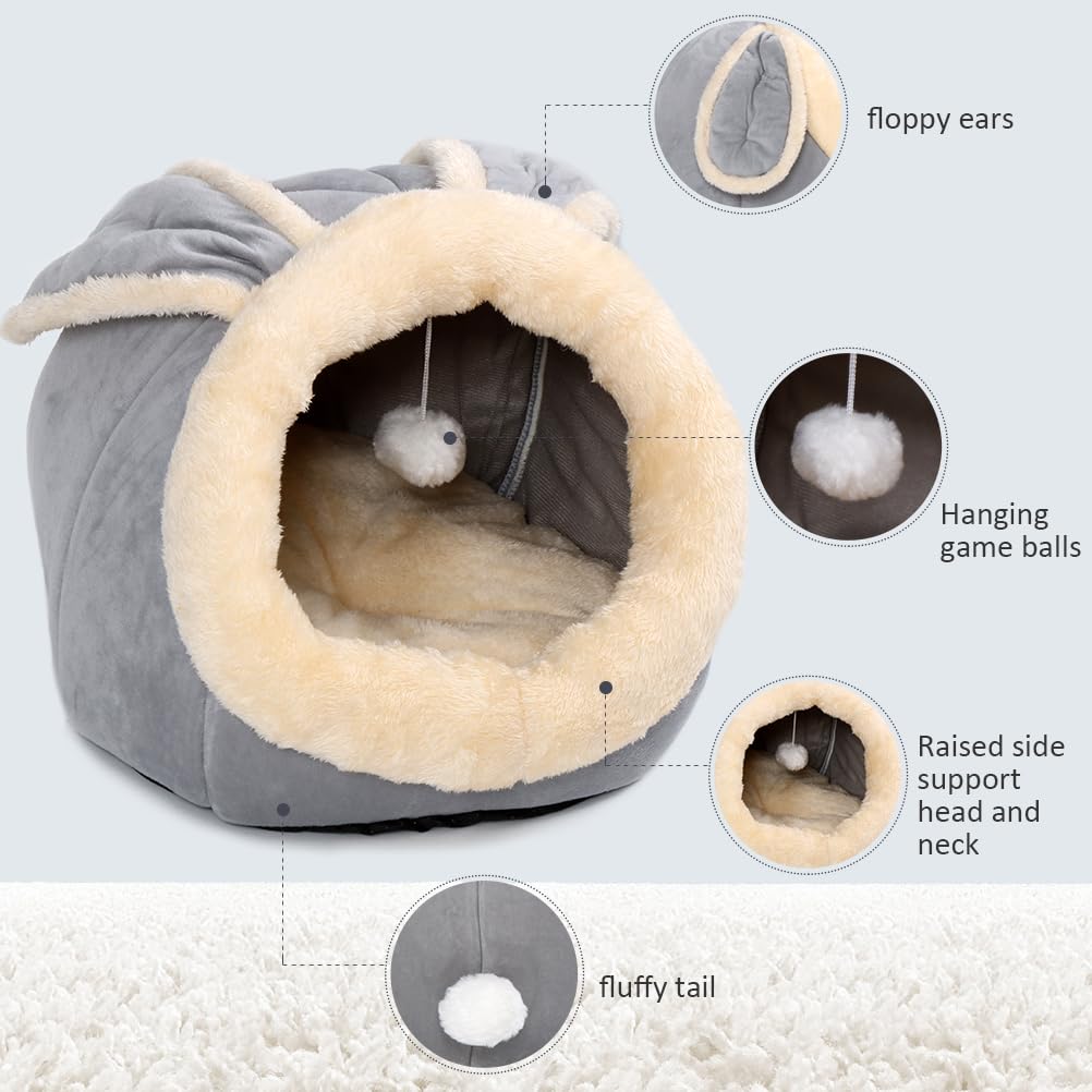 Lcybem cama gato tono gris, diseño moderno y acogedor.