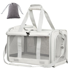 Le city transportín para gatos con malla ventilada y vista frontal.