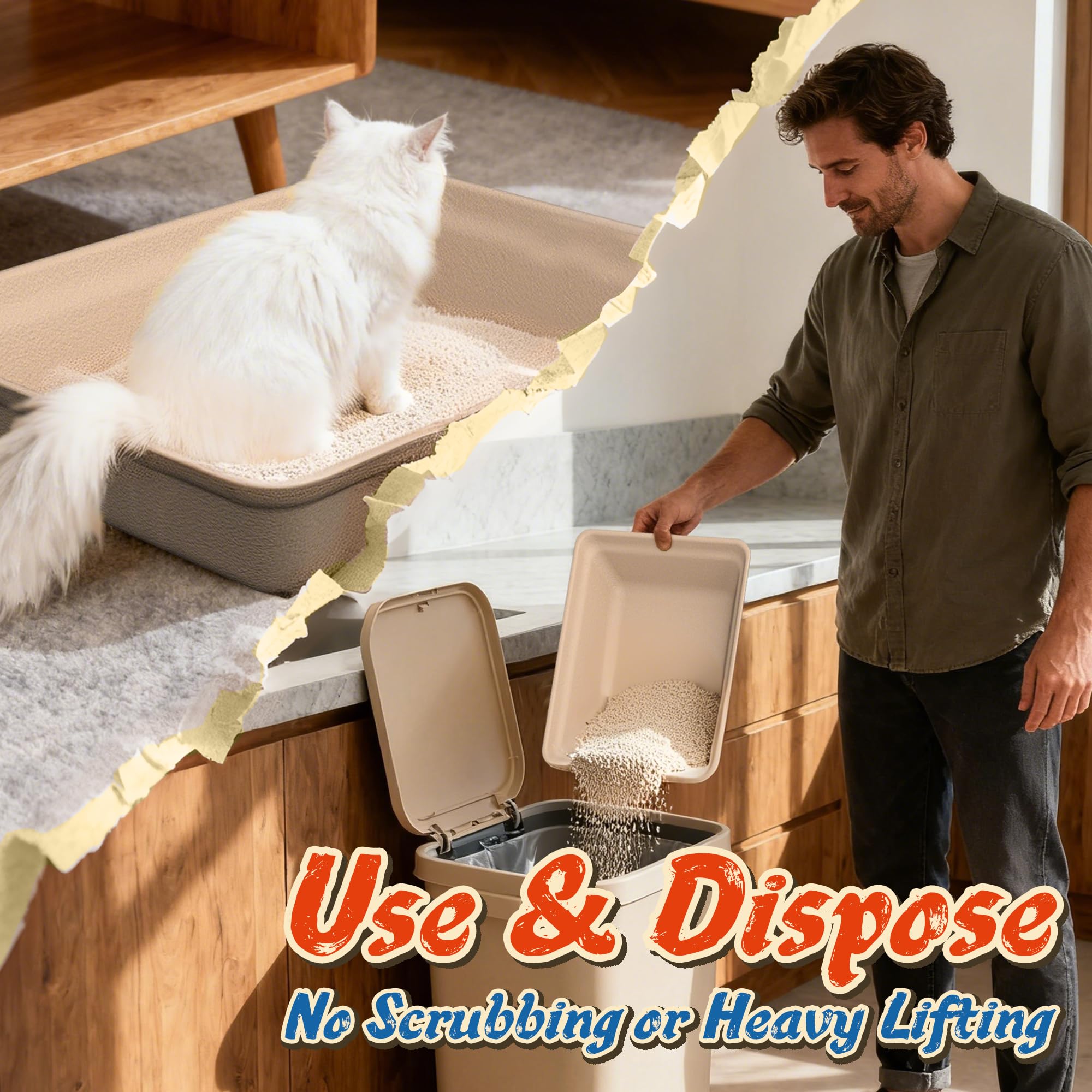 Le Sens Amazing Home caja-arena-ecologica-biodegradable, hecha de papel reciclado.