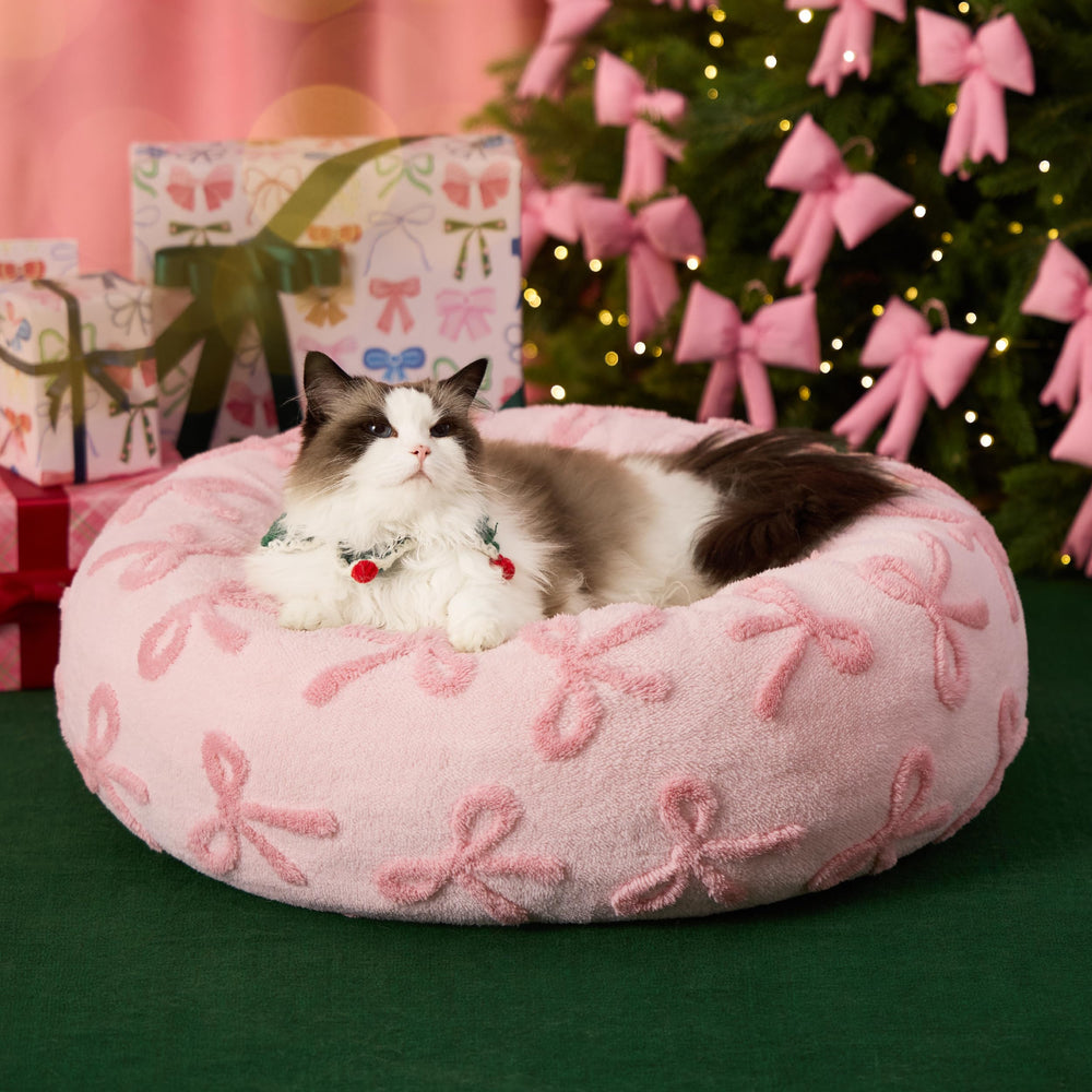 LE SURE Cama Donut para Gatos rosa 20p, descanso cómodo