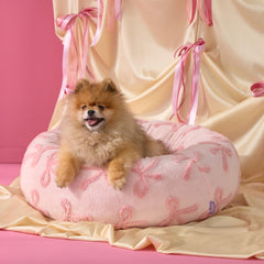 LE SURE cama donut para perro pequeño, frente rosada, suave y reconfortante