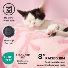 LE SURE cama donut, tejido peluche rosado, sensación suave para relax diario