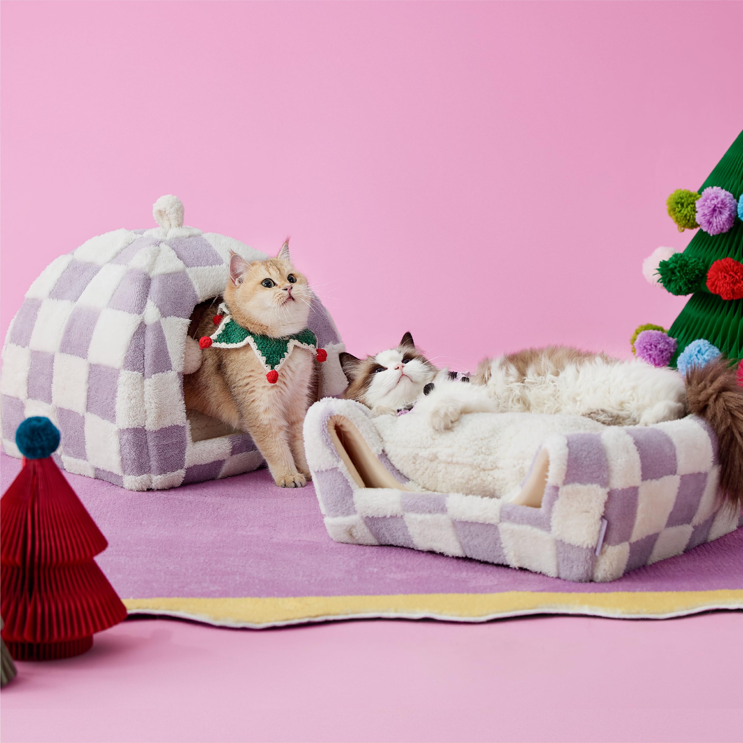LE SURE Cama Gato Cojin Lavable Removible facilita limpieza y mantenimiento