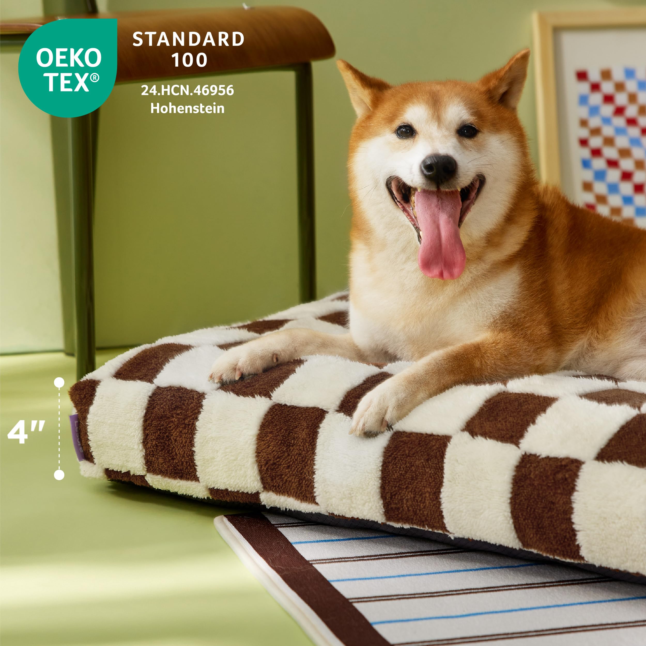 LE SURE cama para perro grande, espuma triturada 2:1 para soporte estable