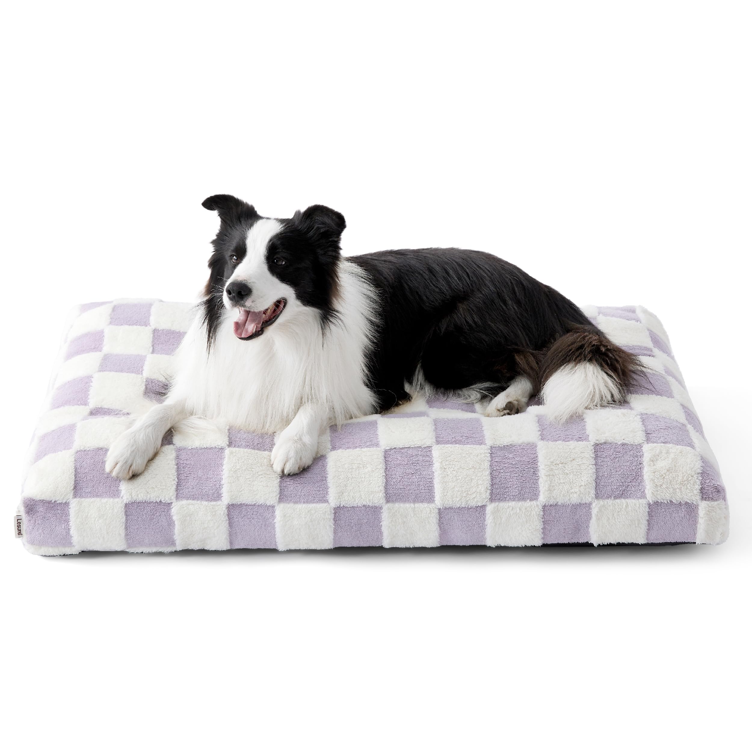LE SURE cama perro grande funda removible púrpura para limpieza fácil.