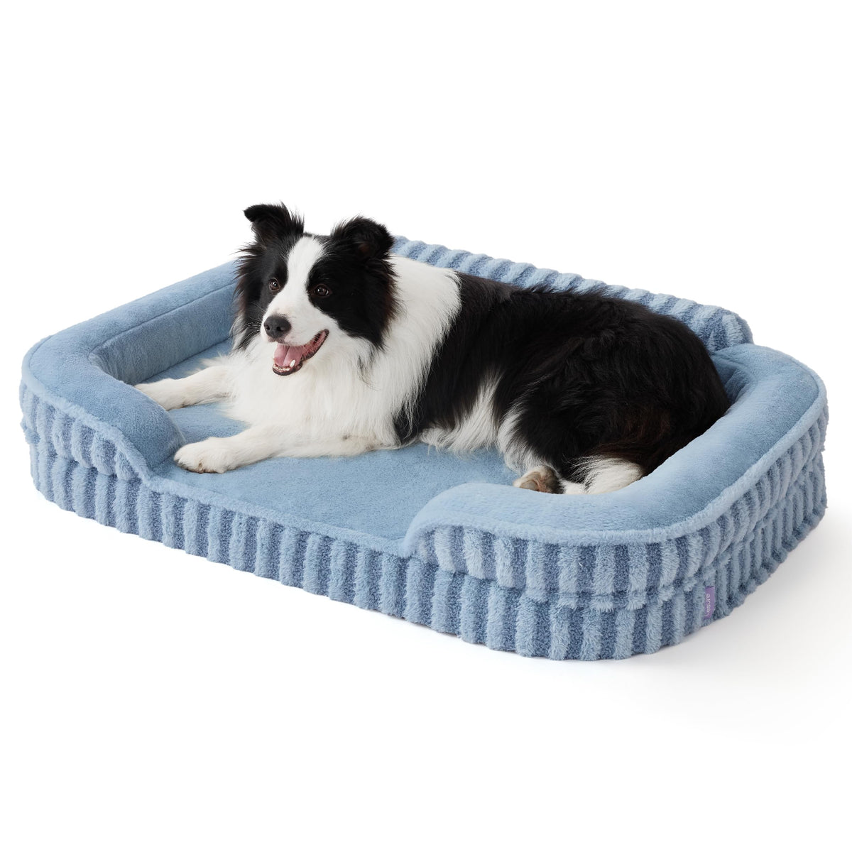 LE SURE Cama L-Plus con espuma huevo azul, confort suave para descansar.
