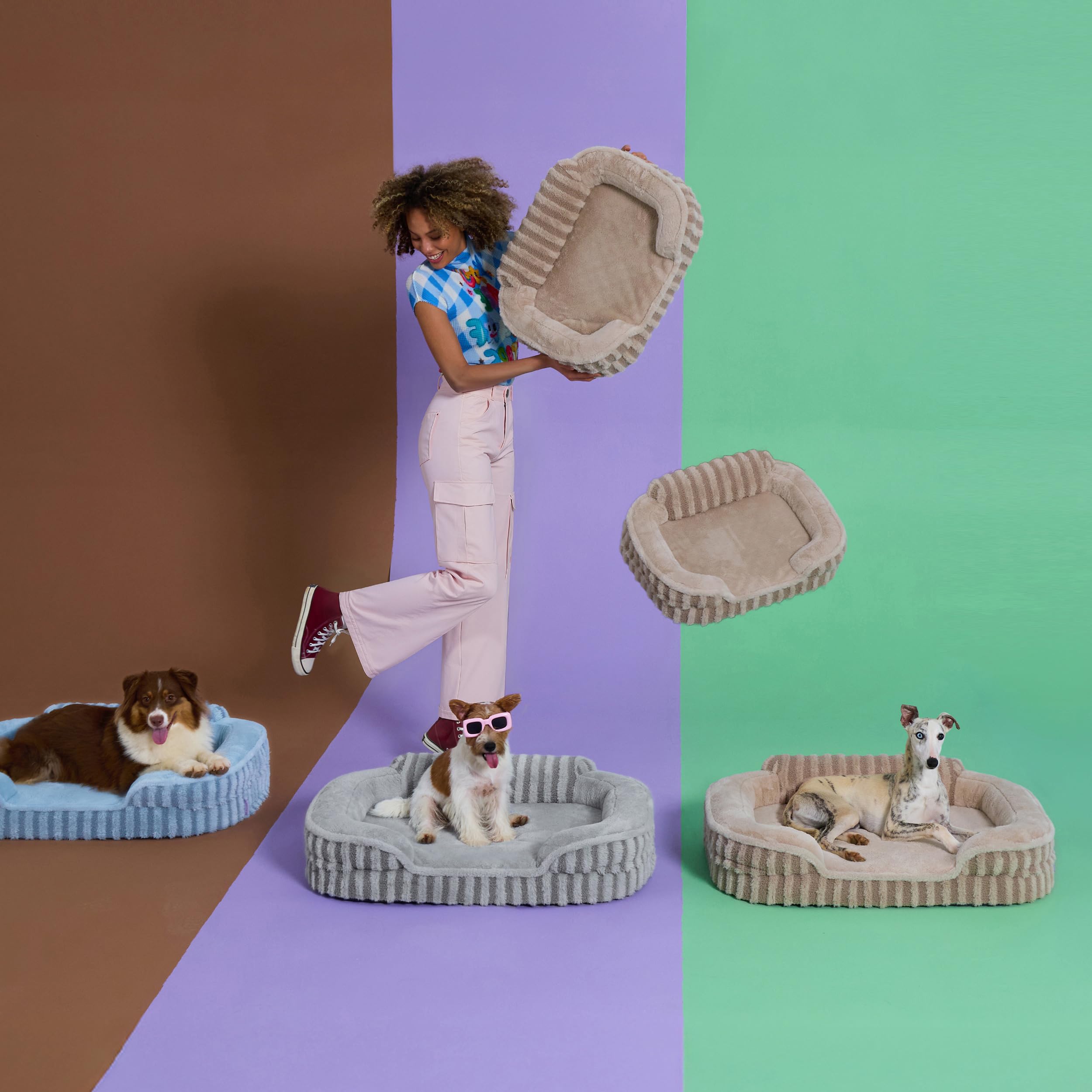 LE SURE cama para perro mediano, base antideslizante para mayor seguridad