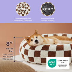 LE SURE cama-perro peluche jacquard, textura suave para sentirse como nube.