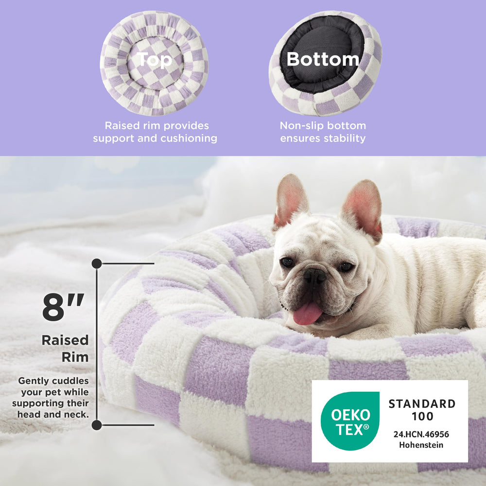 LE SURE Donut cama para gato redonda abraza y mantiene caliente