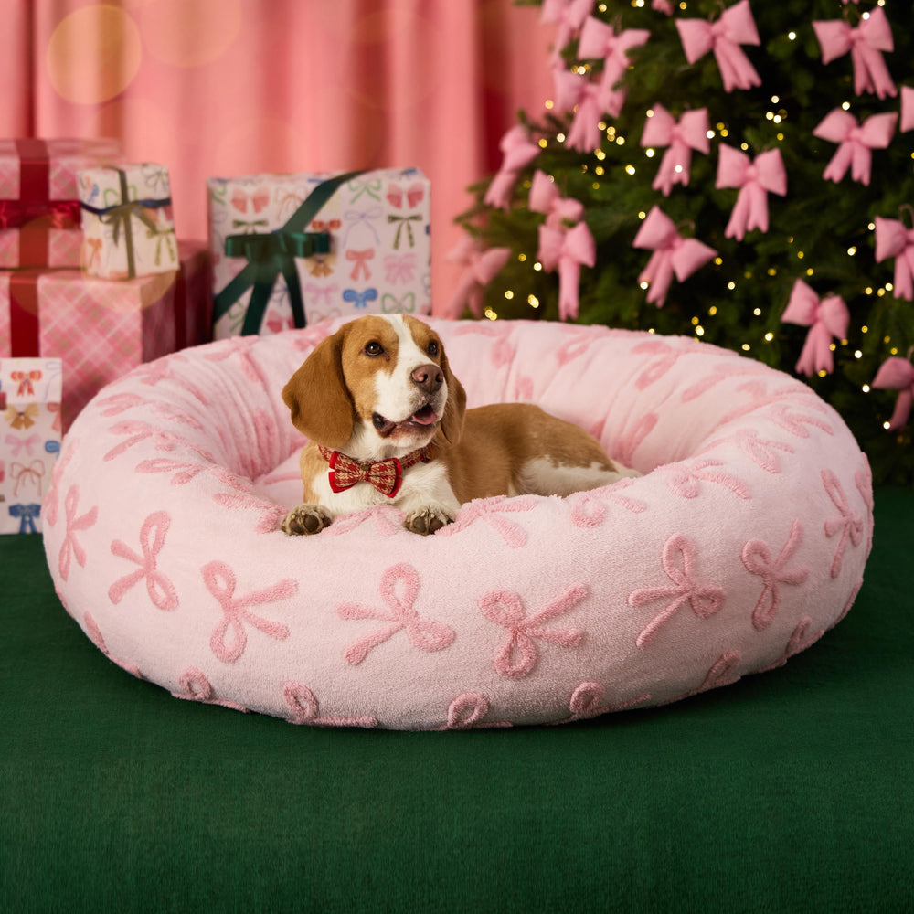 LE SURE donut grande rosa taffy: descanso suave para perros.