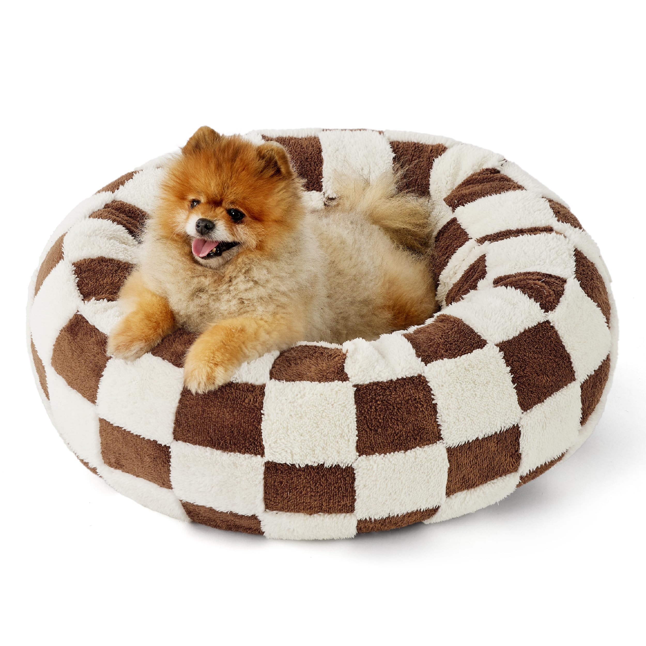 LE SURE Donut cama para perro pequeño, borde que abraza para descanso cómodo.