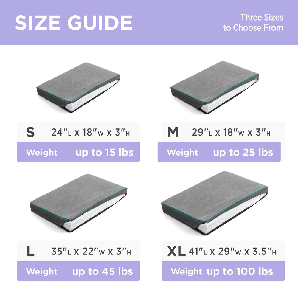 Funda LE SURE 29x18x3 pulgadas para cama de perro, gris.
