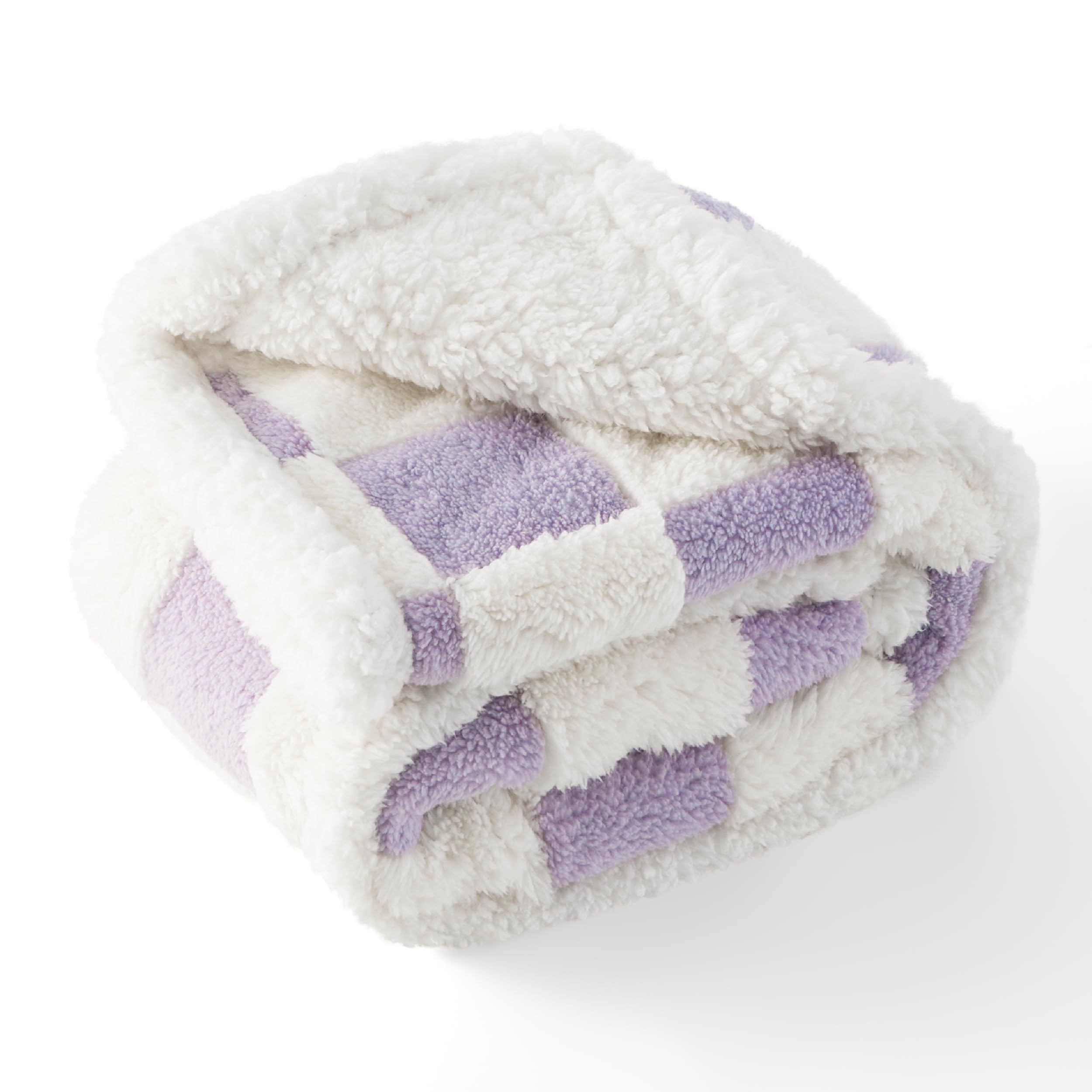 LE SURE manta morada de doble textura, perfecta para cama o sofá