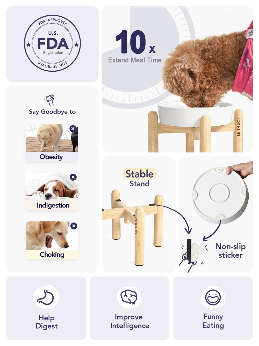 LE TAUCI diseño rompecabezas fomenta comer despacio y concentración