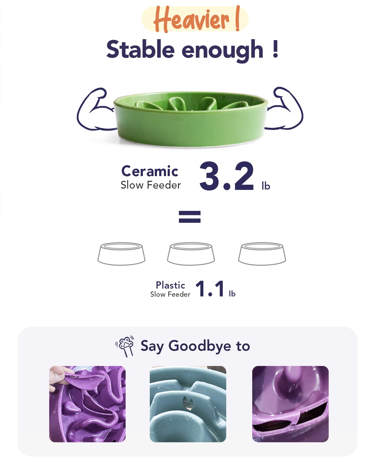 LE TAUCI plato elevado cerámico mejora la postura al comer